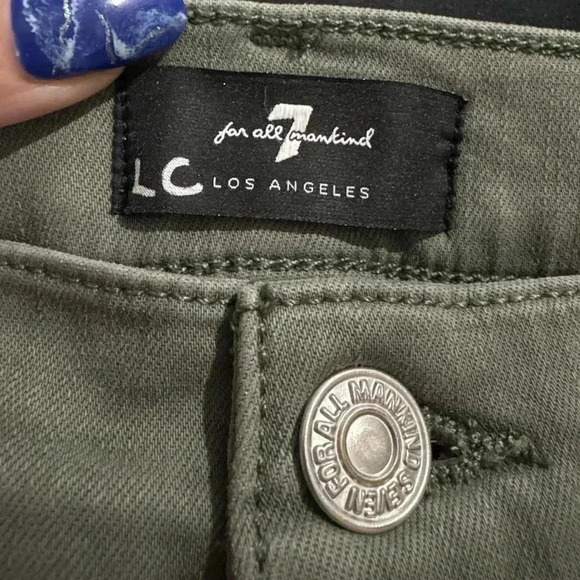 Seven for All Mankind Skinny Jeans 27 Soft & Stretchy Olive Army Green Preppy - Picture 12 of 14